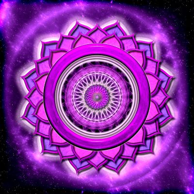 abstract crown chakra concept in purple theme