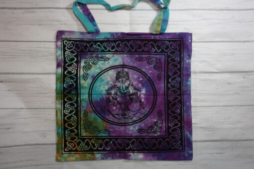 tie dye ganesha tote bag