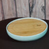 Circle Tea Boat, Ceramic & Bamboo, Celadon