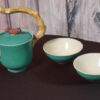 Twig Handle Teapot & 2 Cups, Green