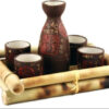 Glazed Ceramic 5 Pcs Japanese Sake Set