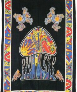 Mushroom and Frogs Tapestry