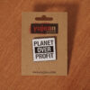 planet over profit enamel pin
