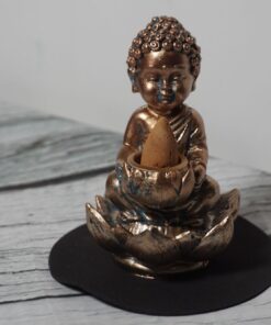 mini gold buddha backflow incense burner