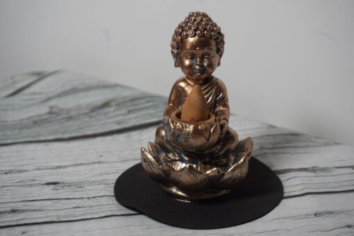 mini gold buddha backflow incense burner