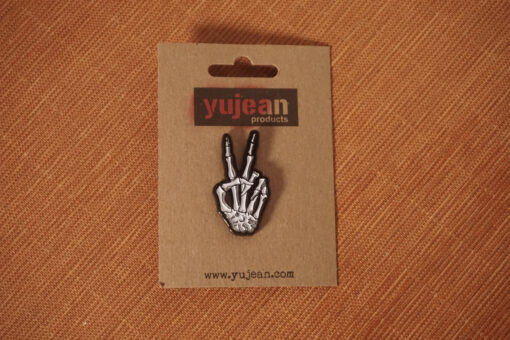 Boney Peace Fingers Enamel Pin