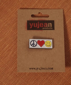 Peace, Love, Happy Enamel Pin