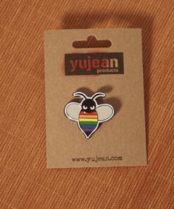 pride bee enamel pin