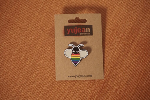 pride bee enamel pin