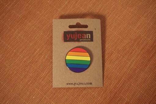 rainbow circle enamel pin