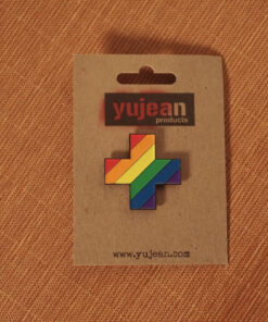 rainbow plus enamel pin