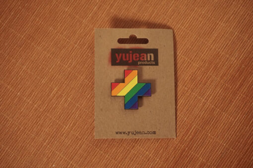 rainbow plus enamel pin