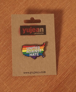 united against hate enamel pin